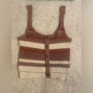 Cotton On Stripped Button Crop Top